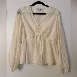 Elizabeth and James Cream Textured Blouse